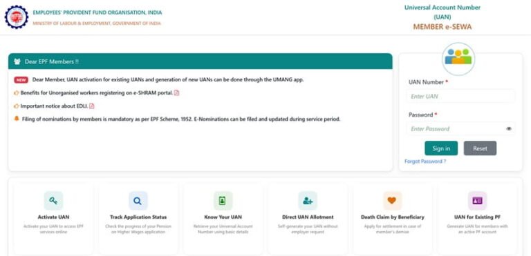 EPFO Member Login – Portal Access Guide, Benefits & FAQs