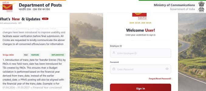 DoP Employee Portal Login: India Post ESS Portal, Payslip & Leave Services