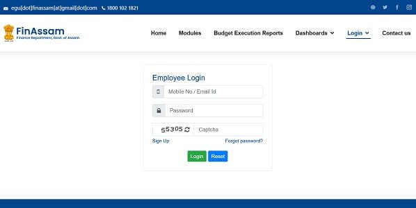 FinAssam Employee Login