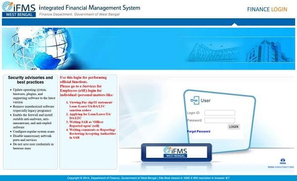 WBIFMS Employee Login